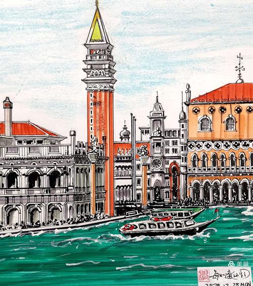 20图威尼斯小镇（威尼斯小镇手绘）